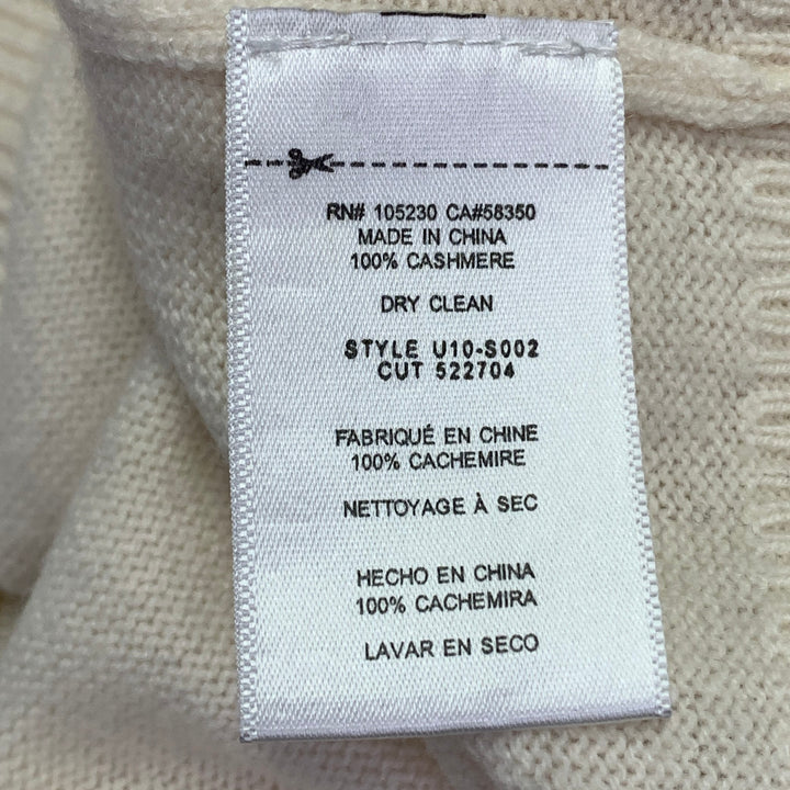 EQUIPMENT Size S Cream Cashmere Knit Oversized V-Neck Pullover