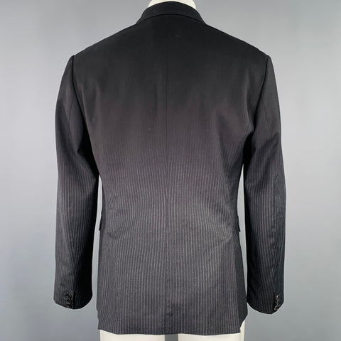 NEIL BARRETT Size 40 Black Grey Pinstripe Wool Ombre Effect Slim Fit Sport Coat