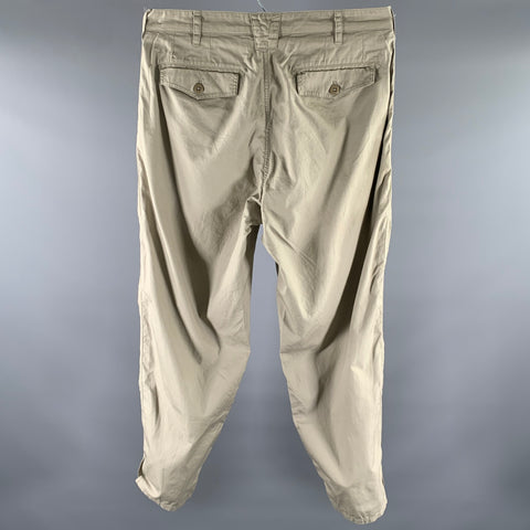MONITALY Size 34 Khaki Cotton Casual Pants