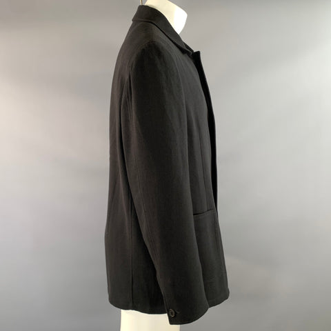 BRIONI Size M Black Cotton Cashmere Button Up Jacket