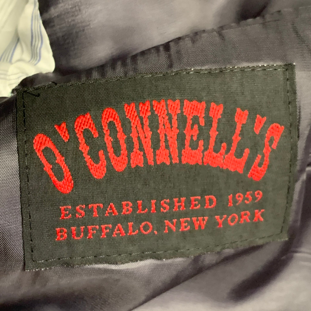 O'CONNELL'S Size 42 Long Grey Black Herringbone Wool Sport Coat