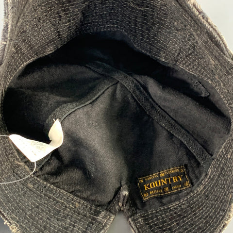 KAPITAL KOUNTRY One Size Black Charcoal Distressed Twill Cotton Baseball Cap Hat