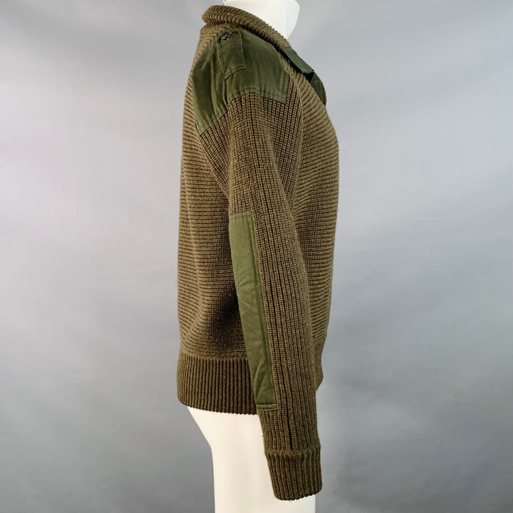RLX by RALPH LAUREN Size M Forest Green Wool Knit High Neck Sweater
