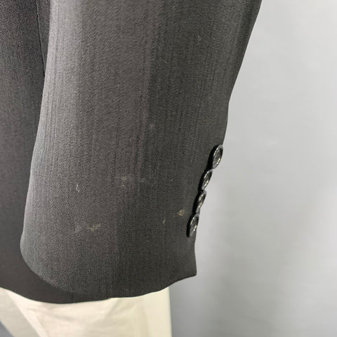 DONNA KARAN Size 44 Black Notch Lapel Sport Coat