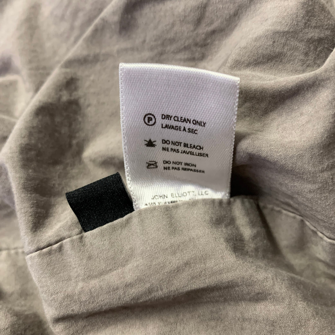 JOHN ELLIOTT Size XL Khaki Quilted Cotton Blend Bomber Jacket