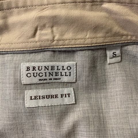 BRUNELLO CUCINELLI Size S Khaki Short Sleeve Shirt