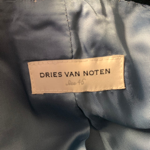 DRIES VAN NOTEN Size 36 Green Emerald Velvet Cotton Sport Coat