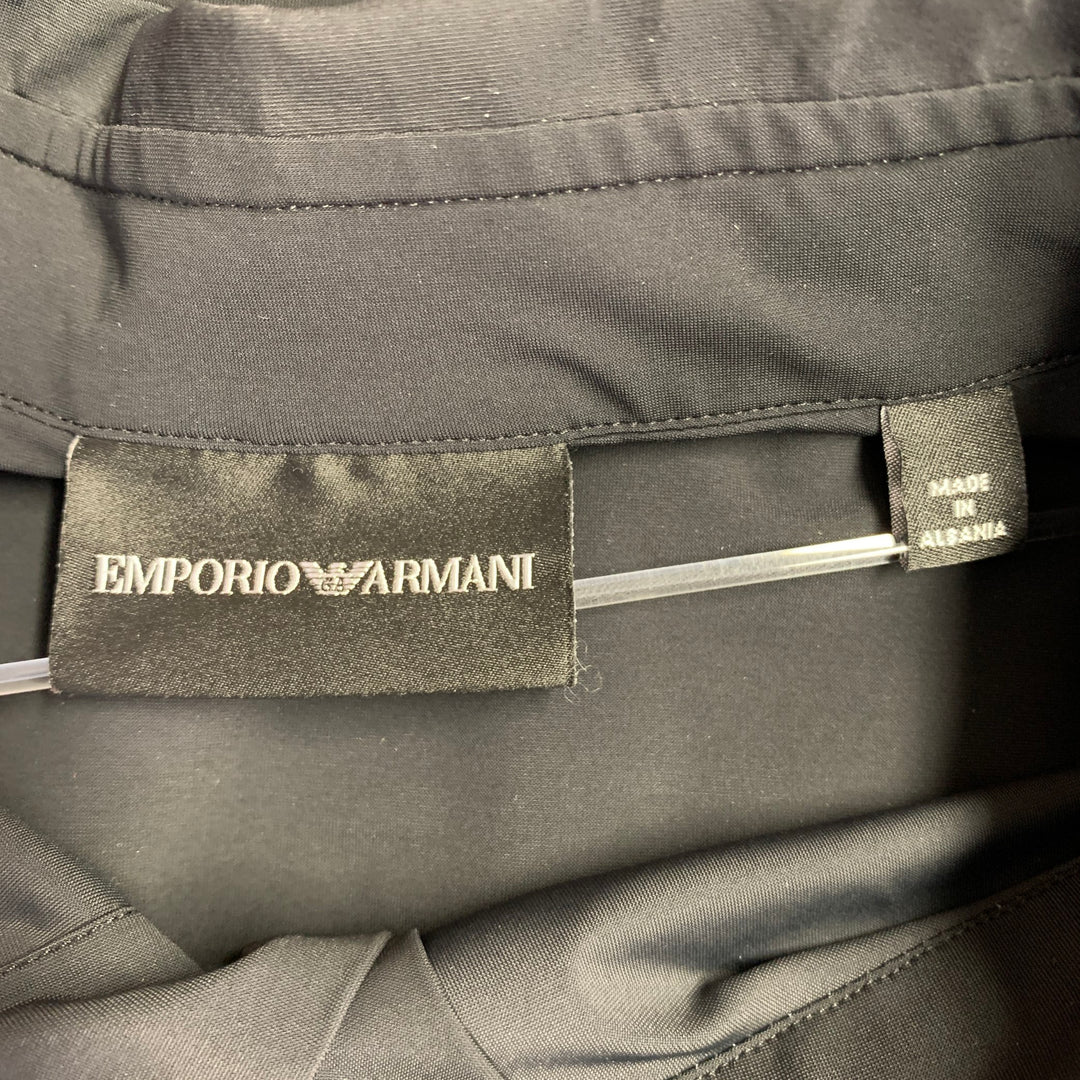 EMPORIO ARMANI Size XXL Black Polyamide Blend Long Sleeve Shirt