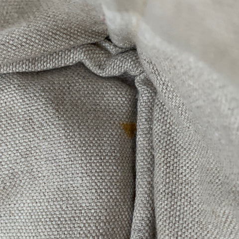 Sac fourre-tout PRADA Canapa en toile rayée marron, noire et blanche à dessus ouvert