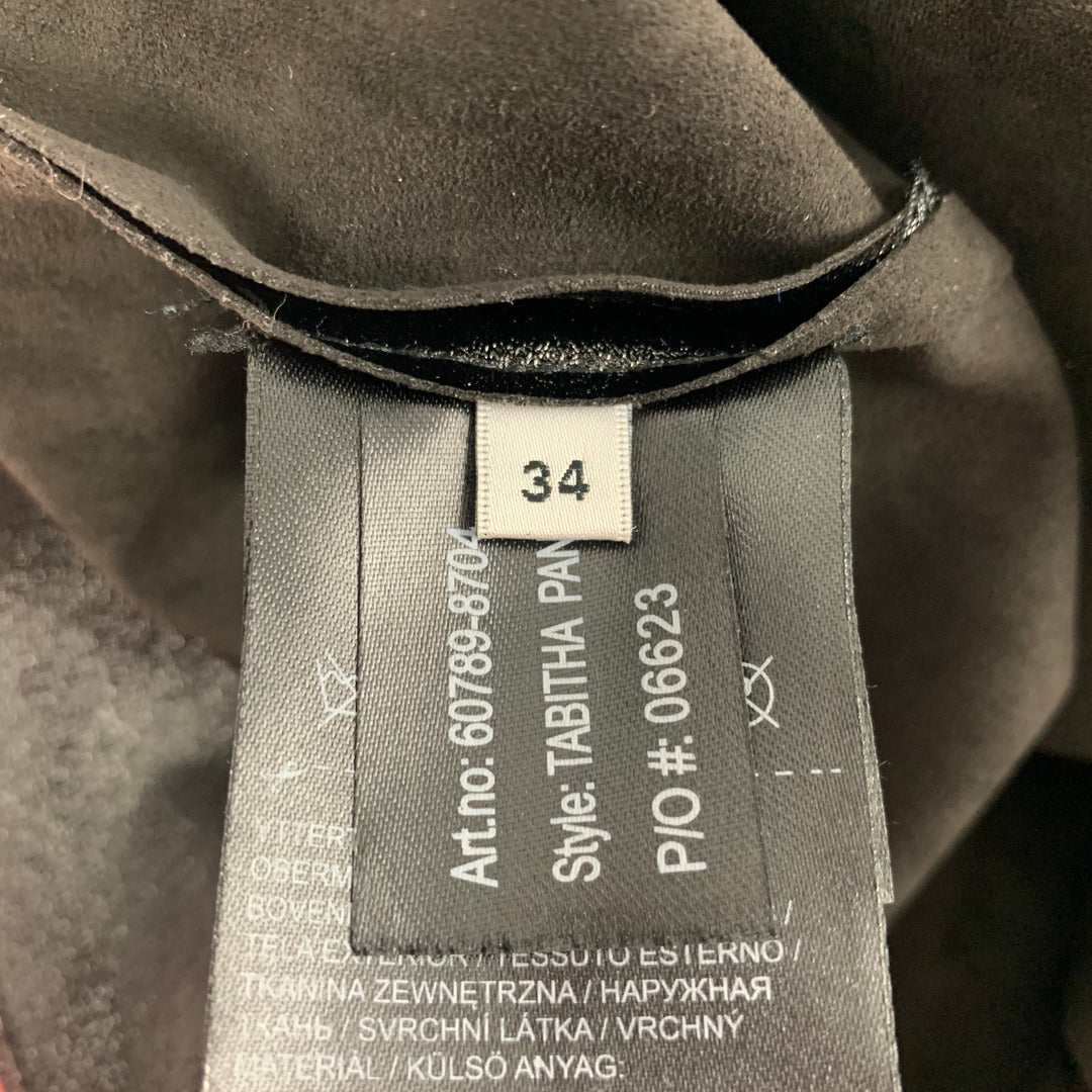 STAND STUDIO Size 0 Black Faux Leather Shimmer Side Zipper Leggings