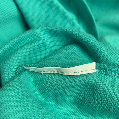 VERSACE JEANS COUTURE Size L Turquoise Blue Green Baroque Knit Polo