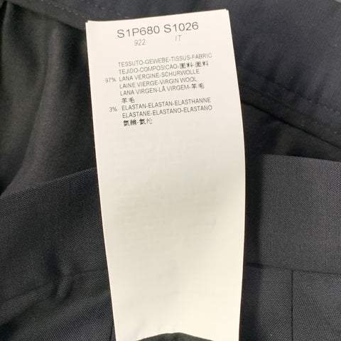 EMPORIO ARMANI Size L Black Virgin Wool Blend Cuffed Dress Pants
