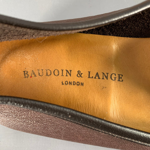 BAUDOIN & LANGE Size 9 Stride Brown Black Leather Slip On Loafers