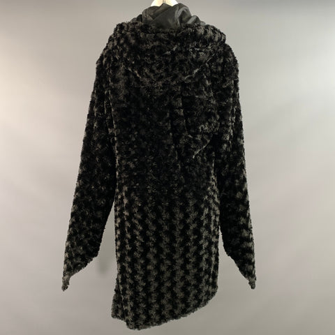 TOKYO JAMES Size XL Black Textured Hooded Jacket Outdoor