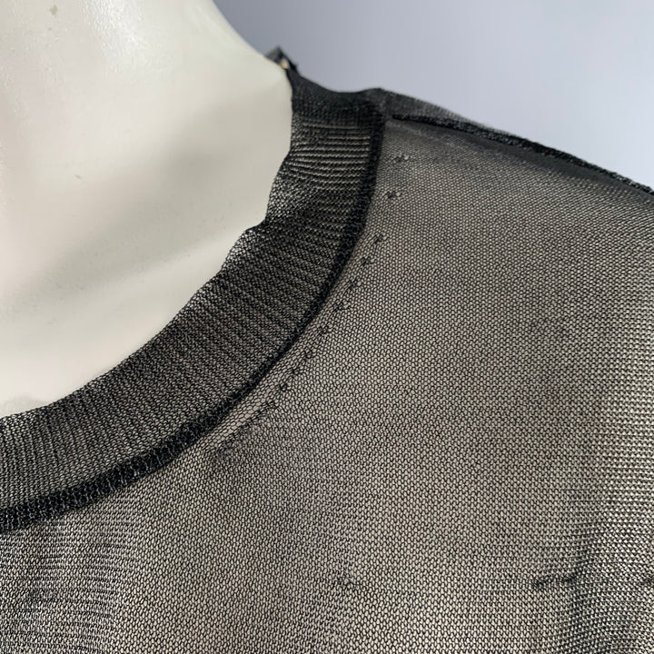 CALVIN KLEIN COLLECTION Size XS Wilson Black Mesh T-Shirt Dress