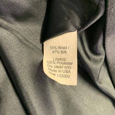 THREAD Size 0 Black Wool Silk Belted Pleated Coat