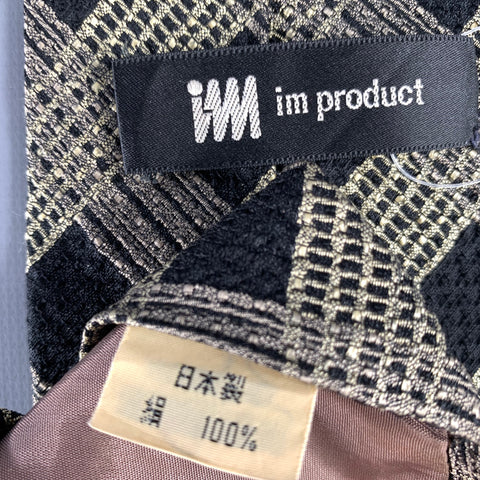 ISSEY MIYAKE Black Tan Lines Silk Tie