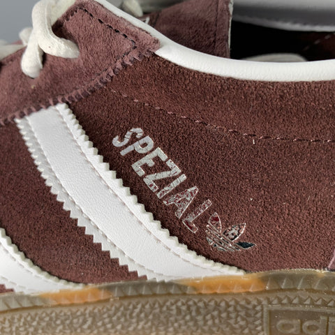 ADIDAS Size 12 Brown White Solid Leather Lace-Up Sneakers