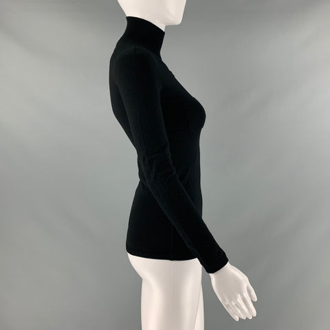 COURREGES Size S Black Nylon Mock Neck Dress Top