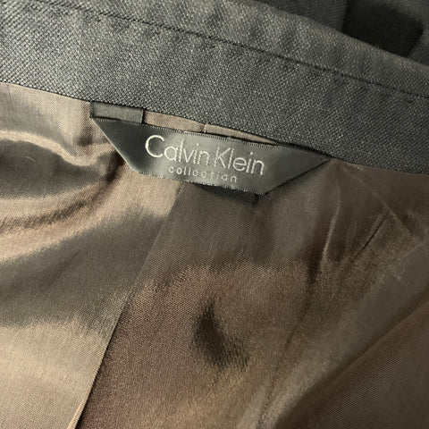 CALVIN KLEIN COLLECTION Chest Size 40 Grey Dark Wool Notch Lapel Suit