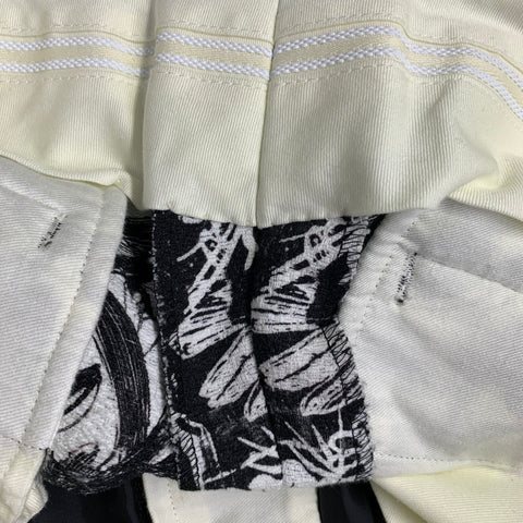 COMME des GARCONS HOMME PLUS 2021 Size M Black White Abstract Floral Cotton Zip Fly Dress Pants