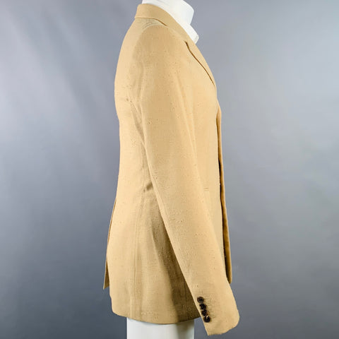DRIES VAN NOTEN Veste de sport texturée en mélange de viscose, taille 38, couleur camel