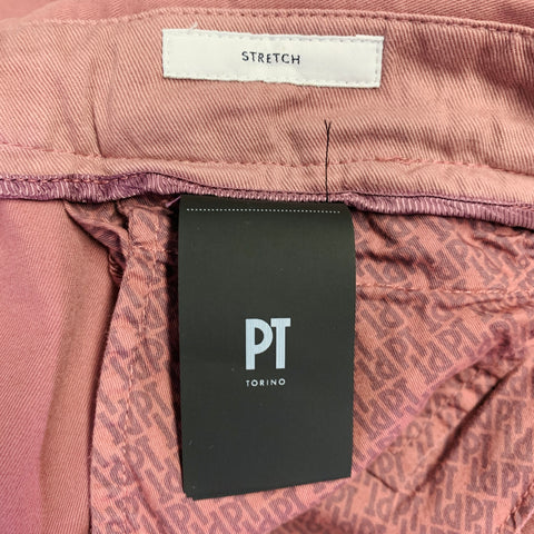 PT TORINO Size 34 Pink Rose Cotton Blend Pleated Dress Pants