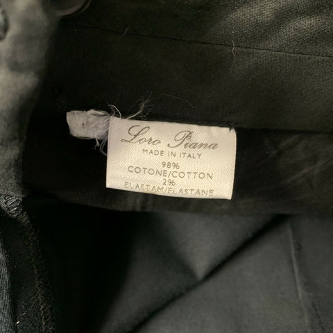 LORO PIANA Size L Navy Cotton Blend Capri Dress Pants