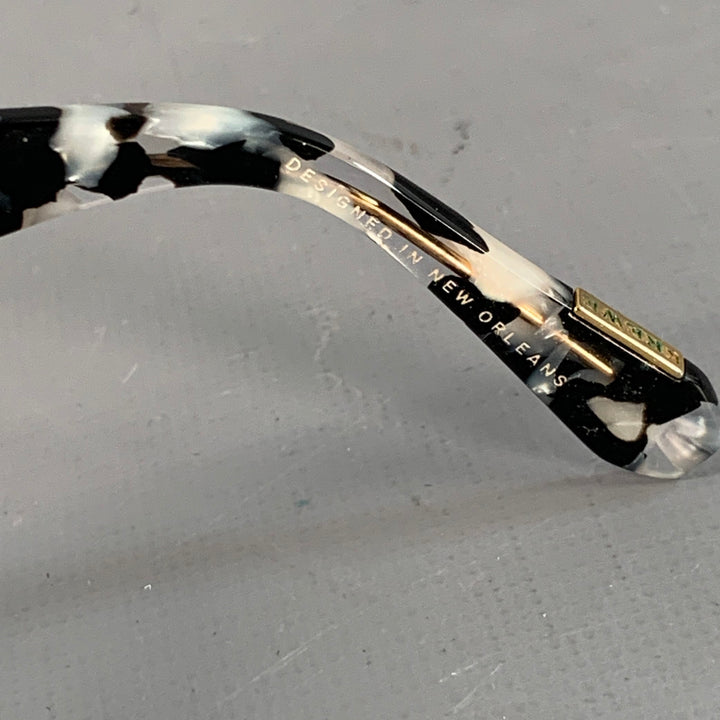 KREWE One Size Julia Black Grey Marbled Acetate Polarized Cat Eye Sunglasses