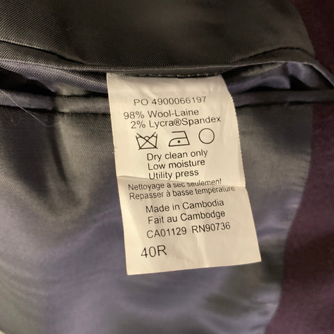 CALVIN KLEIN Chest Size 40 Brown Wool Blend Notch Lapel Sport Coat