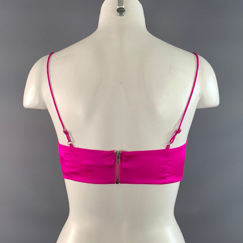 RETROFETE Size S Pink Magenta Silk Bralette Casual Top