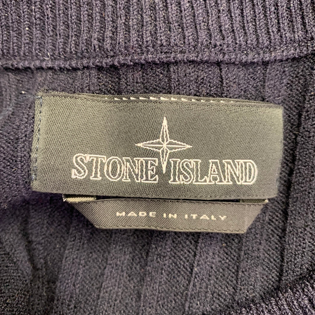 Real Vs Fake Stone Island Pulli STONE ISLAND Size S Navy Wool