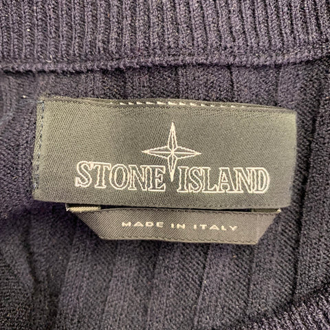 STONE ISLAND Size S Navy Wool Blend Crew Neck Pullover