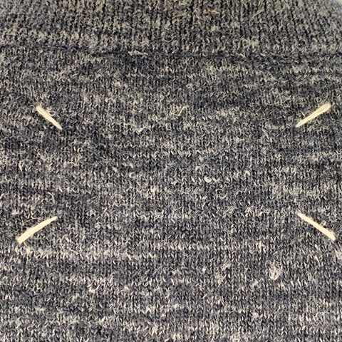 MAISON MARTIN MARGIELA Size L Navy Grey Heather Wool Flax Sweater