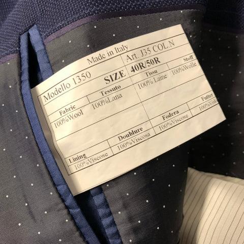 PAUL SMITH Chest Size 40 Navy Window Pane Wool Notch Lapel Sport Coat