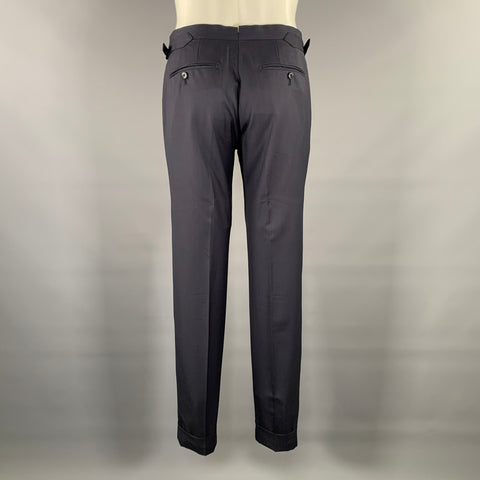 ATELIER MUNRO Size 32 Navy Wool Slim Fit Dress Pants