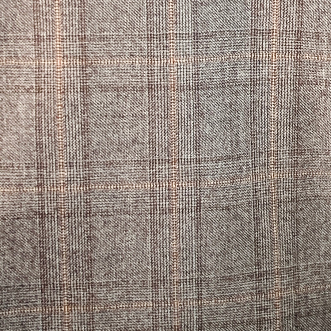 CANALI Size 42 Regular Brown Tan Plaid Wool Notch Lapel Sport Coat