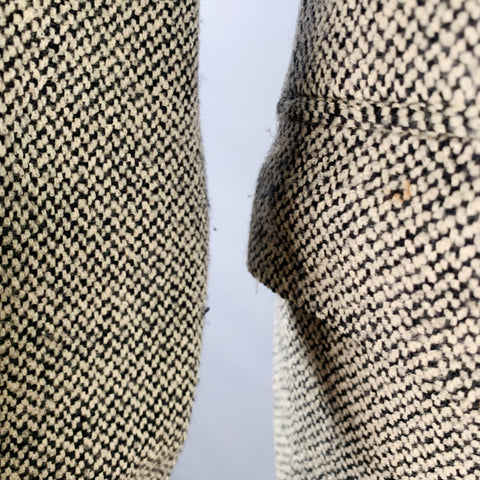 RALPH LAUREN Size 38 Regular Black Beige Tweed Wool Notch Lapel Suit