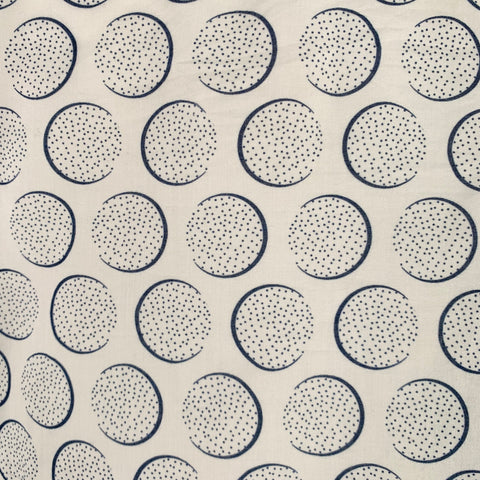 KITON Size S White Blue Cotton Dots Collarless Casual Top