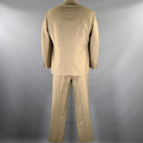 BELVEST Size 44 Khaki Brown Woven Wool Notch Lapel Suit