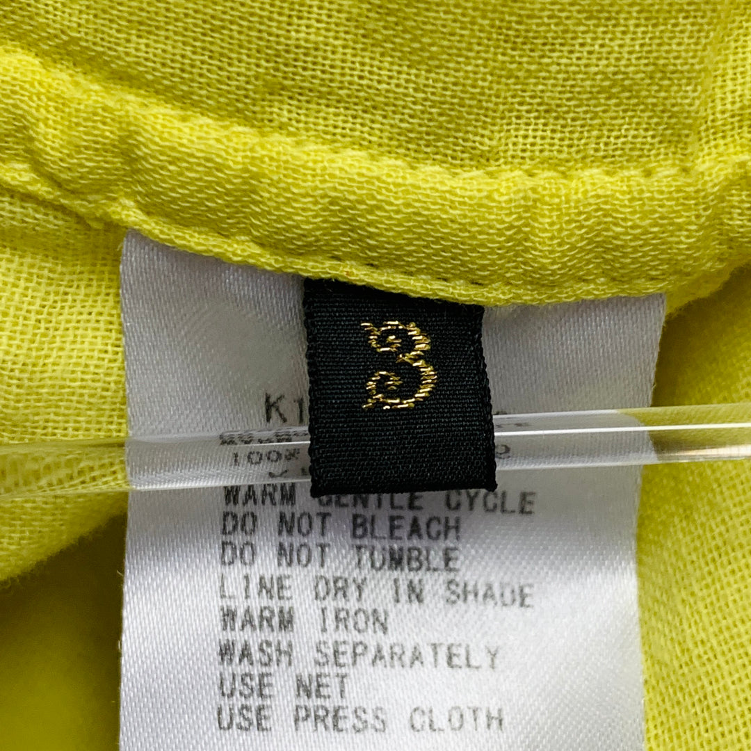KAPITAL Size L Yellow Cotton Two Pockets Oversized Long Sleeve Shirt Jacket