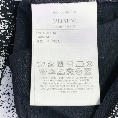 T-shirt Valentino 2020 Col rond en coton imprimé paysage noir et blanc Taille M