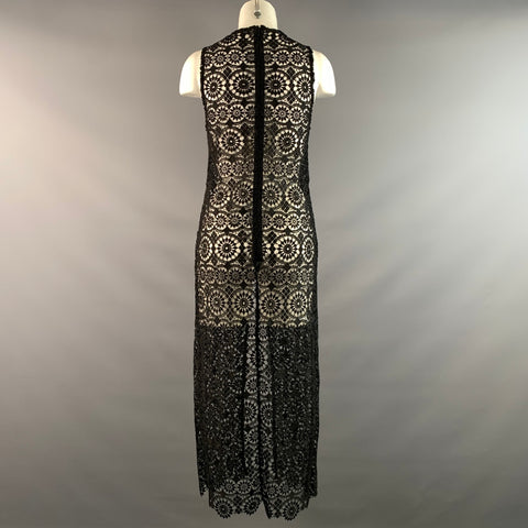 ALICE + OLIVIA Size S Black Polyester Floral Long Dress Top