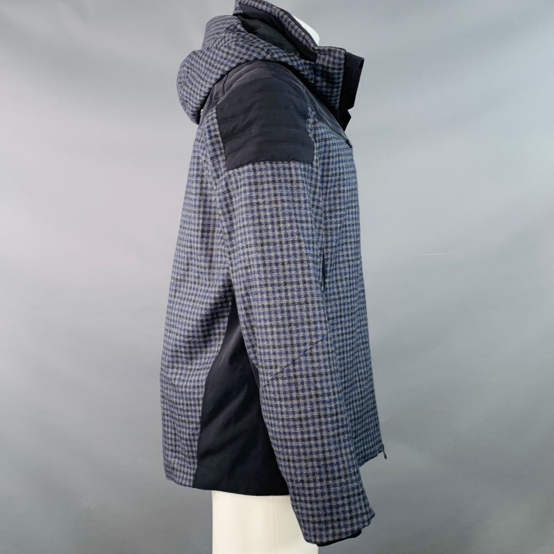 KJUS Size M Formula SE Black Grey Navy Plaid Polyamide Blend Ski Jacket