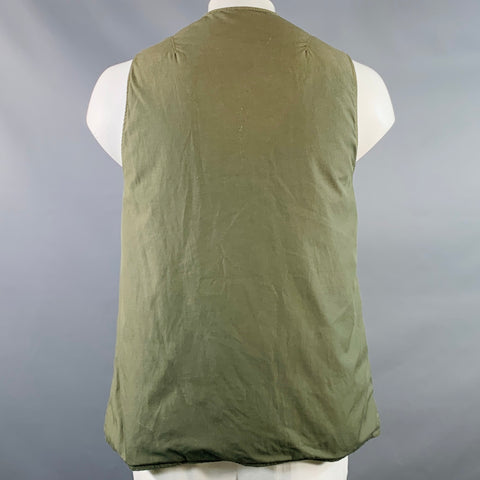 VISVIM Size L Green Black Grey Nylon Cotton Reversible Vest