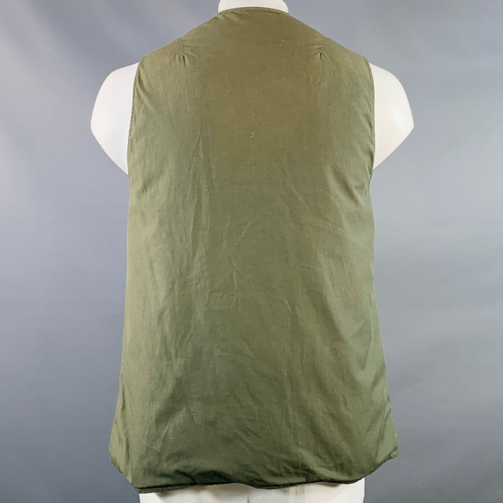 VISVIM Size L Green Black Grey Nylon Cotton Reversible Vest