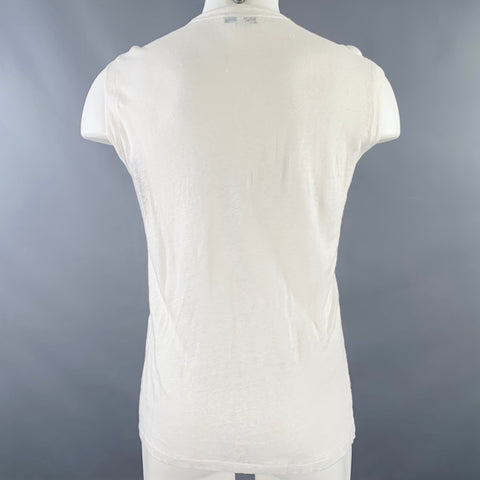 IRO Size XS Tissa White Linen Sleeveless Lace-Up Tank Top