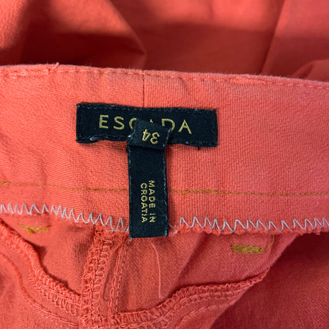 Pantalon décontracté ESCADA Taille 28 en mélange de coton corail