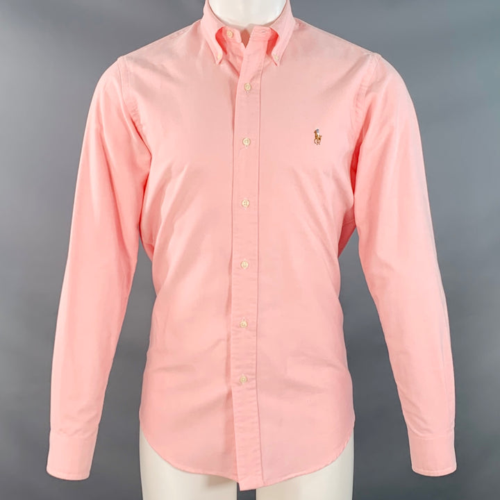 RALPH LAUREN Size S Pink Cotton Button Down Collar Long Sleeve Shirt