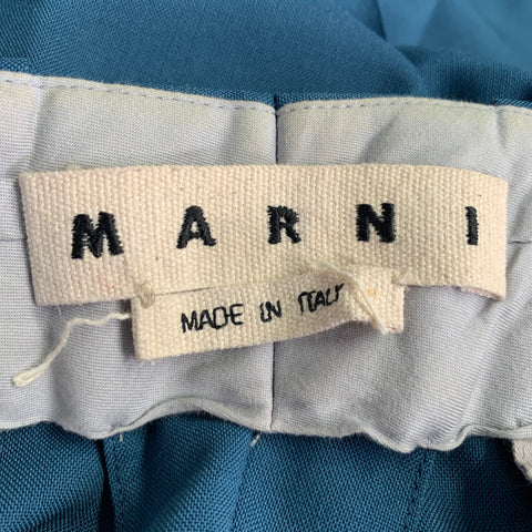 MARNI Size 40 Blue Grey Stripe Wool Zip Up Tracksuit